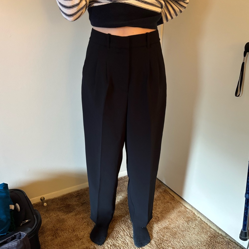 Aritzia Wilfred Elegant Black Carrot Pant Trousers